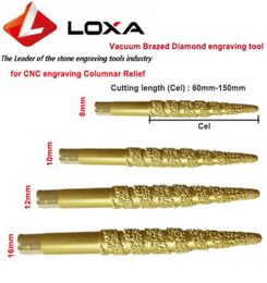 LOXA vacuum brazed diamond engraving tools cnc Engraving Bit for CNC Machinecarving 3D Columnar Relief tool stone tools1154197