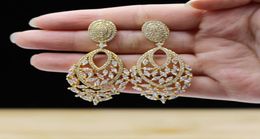 Dubai 18 karat gold pendant earrings rose gold tassel Jewellery earrings for a wedding party elegant and beautiful ladys8107558