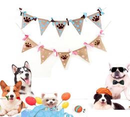 2021 Dog Paw Dot Pennant Banner Bunting Garland Banner For Pet Party Decor Pet Birthday Flag Hanging Decoration6846436