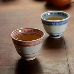 Tea Cups Jingdezhen-Blue And White Linglong Set Imitated Old Porcelain Factory Cup NO.YZ77