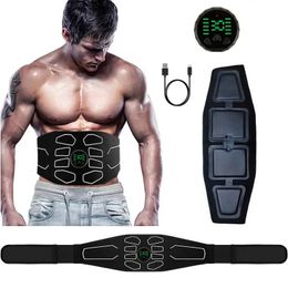 EMS Abdominal Toning Belt Electric Muscle Stimulation Muscle Toner Portable Fitness Massager Waist Trainer Body Slimming Shaping 240430