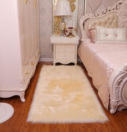 Plush carpet bedroom fur imitation wool bedside irregular blanket washable seat rectangular cushion4463212