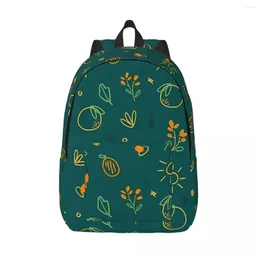 Backpack Orange Pattern Woman Small Backpacks Boys Girls Bookbag Fashion Shoulder Bag Portability Laptop Rucksack Children School Bags