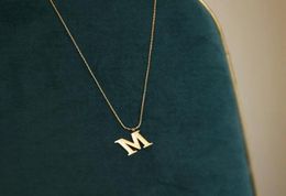 Never Fade Minimalist Letter M Pendant Necklace Choker 18 K Gold Plated 316 L Titanium Stainless Steel Fine Jewellery Woman Gift Nec4288665