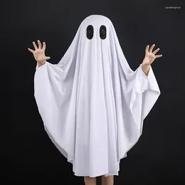 Clothing Sets Child Boy Girl Cute White Ghost Demon In The Dark Cape Cosplay Costume Kids Fancy Dress Performance Halloween Theme Party