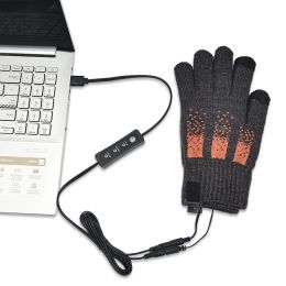 Gloves Winter USB Heated Gloves Touch Screen Adjustable Temp Thermal Warm Electric Men Women Soft Durable Work Washable Gloves 3 Colours