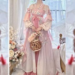 Ethnic Clothing Hanfu Women Chinese Traditional Cosplay Fairy Costume Ancient Hanfu Pink Dress Summer Dance Dress Princess Dress Plus Size