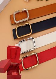 Cowhide Brand Belts Smooth Buckle With Diamond Designer Belt For Men Womens Black Waist Belt 12 Colors5045350