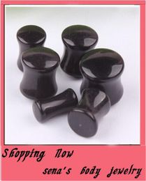 mix 312mm 100pcs Acrylic Body Jewellery Piercing Black Solid Ear Flesh Tunnel plugs1404930