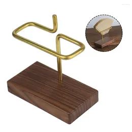 Kitchen Storage Walnut Philtre Paper Rack Holder Coffee Accessories Stand Capacity Of 35 Pcs Durable For Fan Shape V