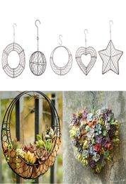 Rustic Iron Wire Wreath Frame Succulent Pot Iron Hanging Planter Plant Holder Plants Are Not Included C11111013967