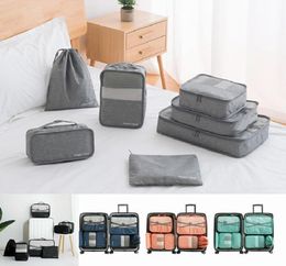 Men Travel Bags Set Waterproof Packing Cube Portable Clothing Sorting Organizer Women travel bags hand Luggage Accessory Product4529435