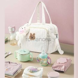 Diaper Bags Baby Organiser Maternity Bag Portable Cute Cartoon Multi-function Large Capacity Nylon Mom Travel Tote with Pendant d240430