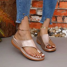 Slippers Women Clip Toe Flip Flops Shoes Wedges Platform Sandals 2024 Fashion Casual Beach Dress Zapatillas Femme Slides H240430