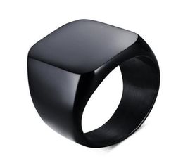 Men Titanium Ring Brief Design Fashion 316L Stainless Steel Punk Black Ring Wedding Engagement Ring Utr81361952669