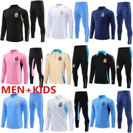 3 star Argentina tracksuit Soccer Jerseys 2024 2025 Home Away jacket Football Shirts MESSIS DI MARIA DYBALA DE PAUL MARADONA Men Kids training suit tracksuits Kit