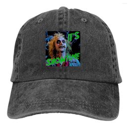 Ball Caps Beetlejuice Horror Films Multicolor Hat Peaked Women's Cap It's Showtime Personalised Visor Protection Hats