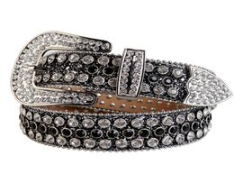 Western Cowgirl and Cowboy Bling Rhinestone Belt Studded Belt Removable Buckle for Women and Men6608657