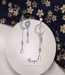 Thaya Authentic 925 Sterling Silver Flamingo Earrings Stud Earrings For Women Dangle Japanese Style Earring Fine Jewellery Gifts 2109725652