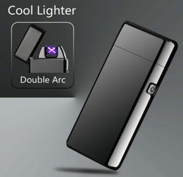 New Double ARC Electric USB Lighter Rechargeable Plasma Windproof Pulse Flameless Cigarette lighter colorful charge usb lighters1703754