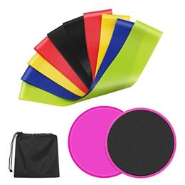 2 Core Sliders Gliding Disc 5 Exercise Resistance Bands latex workout bands excercise equipment for workout training fitness 228U