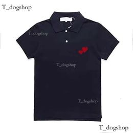 Play T Shirt Designer Men's T Shirts Polo Tshirt Fashion Women's CDG Short Sleeve Heart Badge Top Clothes Little Red Heart Chuan Kubao Ling Polo Shirt 307
