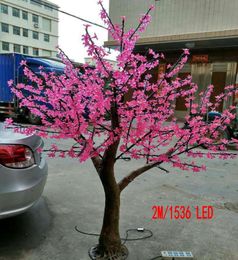 Artificial cherry tree lamp 2m high 1536pcs LED home garden simulation tree light outdoor decoration tree lamp Christmas wedding d2240955