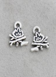 Whole Antique Silver Color Double Side Alloy Bonfire Campfire Charms For Camper 89mm AAC12572782915