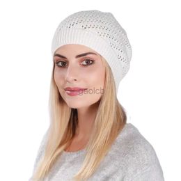 Beanie/Skull Caps Fashion New Women Beanies Skullies Hat Cap Lady Spring Autumn Winter Solid Knitted Hollow Out Casual Bone Soft Cap Hat For Women d240429