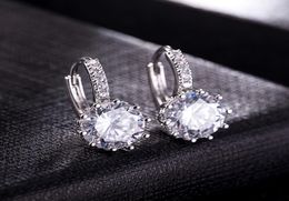 Fashion Round 20ct Lab Diamond Zircon Drop Earrings For Women Whole Jewellery S925 Silver Colour Earrings EH759254502