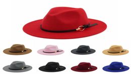 Men039s Fedora Hat For Gentleman Woollen Wide Brim Jazz Church Cap Band Wide Flat Brim Jazz Hats Stylish Trilby Panama Caps EEA77823779