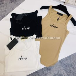 Luxury Letter Embroidered Vest Women Sexy Sling Tanks Top Summer Casual Style Sport T Shirt