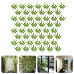 Decorative Flowers Artificial Bamboo Leaves Simulation Plant Home Adornment Simulated Branches Fake Green Garden Decoration Ornament