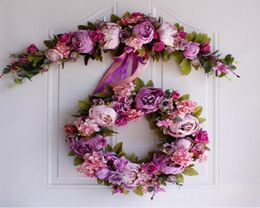 Wedding Christmas Simulation DIY artificial flower garland wreath set door garland home party garden decor wreath fake flowers1757857