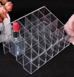 Whole Clear Acrylic 24 Lipstick Holder Display Stand Cosmetic Organizer Makeup Case8872373