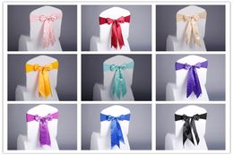 Elegant chair cover sashes 17 Colours spandex chair cover bands chair for home party meeting decoration accessories seat covers2111431