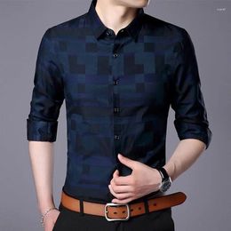 Men's Casual Shirts Summer Men Business Long Sleeve Shirt Formal Office Male Tshirt