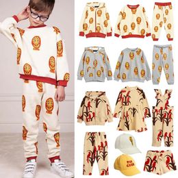 Clothing Sets Mini Brand Girl Sunflower Print Dress Sweatshirt Kid Parrot Printing Hoodies Pants Boy Zip Jacket Overalls Children Clothes