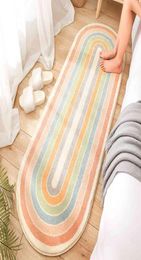 Bedside Long Carpet Geometric Pattern Carpets Nonslip Living Room Floor Mat Stripe Area Rugs Bedroom Soft Mats For Home Decor5583377