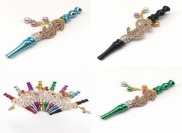 Metal Hookahs Tips Crystal Inlaid S Gold Plating Smoking Pipes Beads Pendants Hookah Shishas Portable Popular 16ml G22619888