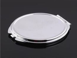 10pcs Silver Blank Compact Mirror Round Metal Makeup Mirror Promotional Gift for XMAS T2001147366786