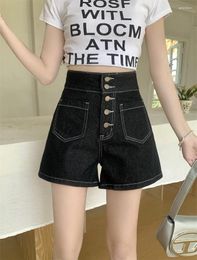 Women's Shorts Summer Open Line Denim Versatile Slimming Pocket Wide Leg Pants