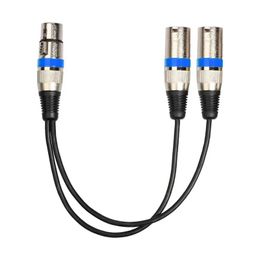 2024 NEW 3Pin XLR Female Jack To Dual 2 Male Plug Y Splitter 30cm Adapter Cable Wire for Amplifier Speaker Headphone Mixerfor audio