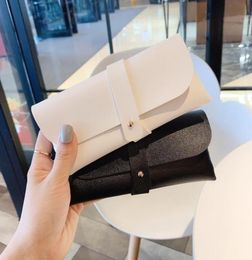 Sunglasses Cases Bags Black And White Leather Simple Glasses Case Soft Clutch Bag Storage Portable Small Fresh5642109