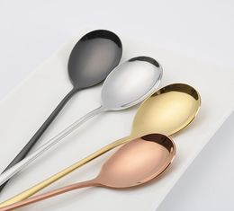 Korean Spoon 4color 304 Stainless Steel Korean Serving Spoon Set High Quality Mixing Spoons 205mm Korean Dinnerware Set Kitchen Ac6663503