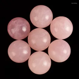 Decorative Figurines 25mm Rose Quartz Ball 4 Pcs/lot Natural Crystal Mineral Sphere Home Decoration Accessory Wedding Favors And Gifts