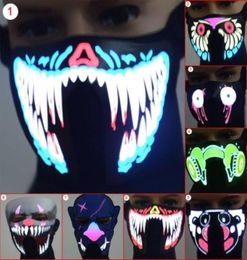 LED Luminous Flashing Face Mask Party Masks Light Up Dance Halloween Cosplay7222859