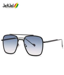 JackJad 2021 Fashion Cool Men Square Style Vintage Flight Sunglasses Gradient Drive Brand Design Sun Glasses 2A2303202936
