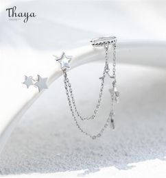 Thaya Silver Colour Star Dangle Earring For Women With Chain Light Purple Crytals Earrings High Quality Elegant Fine Jewellery 2201083587159