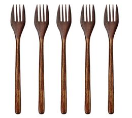 Wooden Forks 5 Pieces Ecofriendly Japanese Wood Salad Dinner Fork Tableware Dinnerware for Kids Adult 5 Pieces No Rope Wooden1336800